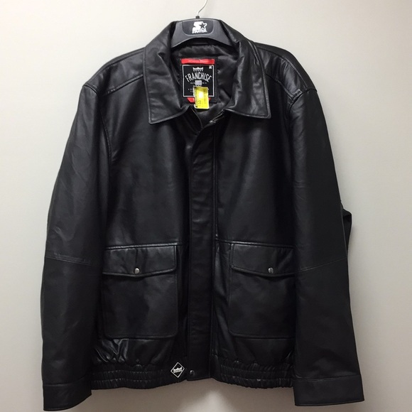 Franchise Club Other - Franchise Club Wings Leather Bomber Jacket 5XL 5X Big Mans Coat XXXXXL